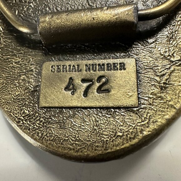 VTG 1980 The Great American Buckle Co #472 Brass Deer 3.5 x 2.5” Oval Buckle - Picture 3 of 8